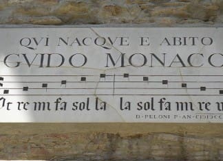 Plaque of Guido Monaco, Arezzo