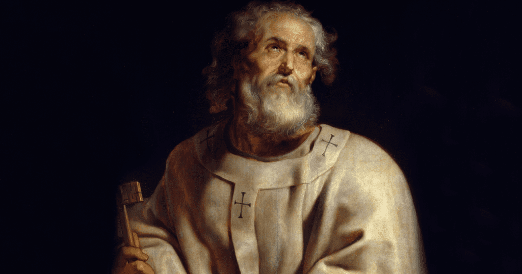 Saint Peter, Prince of the Apostles, the 1st Pope, and founder, with Saint Paul, of the see of Rome. The Rock upon which Christ built his Church.