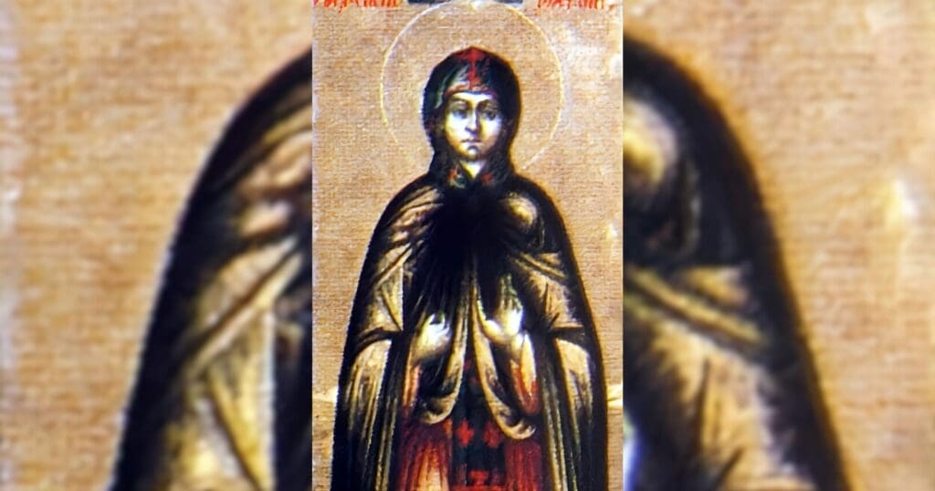 Saint Theodosia was a nun who resisted iconoclasm in 729, leading to her arrest and execution for toppling an officer removing an icon.
