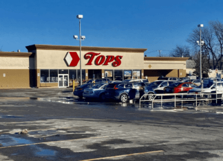 The Tops supermarket on Jefferson Avenue in the Cold Spring section of Buffalo, New York, as seen on a February 2022 afternoon.