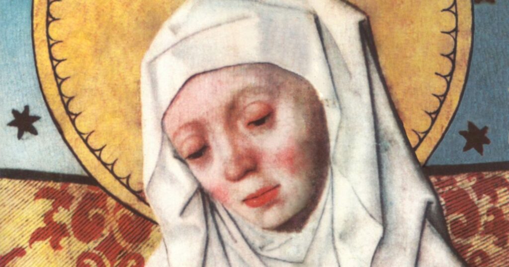 Saint Bridget of Sweden (1303-1373) Patroness of Europe, mystic and saint and founder of the Bridgettine Order.