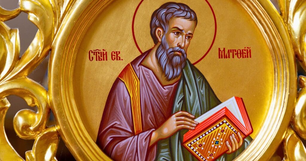 Saint Matthew, one of the twelve Apostles, authored the first Gospel in Aramaic.
