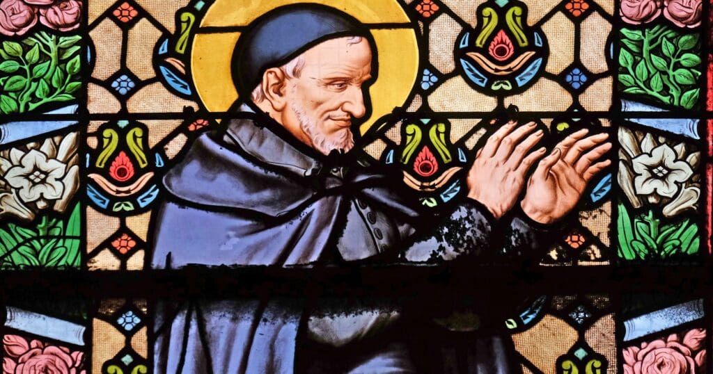Saint Vincent de Paul, born in 1580, founded the Lazarists. Captured by pirates, his faith led to numerous charitable endeavors.
