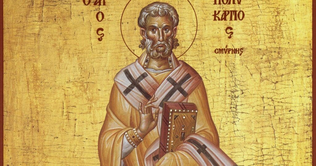 Saint Polycarp (69-155 A.D.), Bishop of Smyrna and Martyr, bridged apostolic traditions to 2nd century Christianity in Roman Asia Minor.