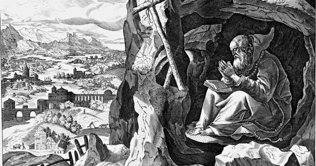 Saint John of Egypt, a carpenter turned hermit, sought solitude in the desert, becoming a famed spiritual guide and healer in 4th-century Assiut, Egypt.