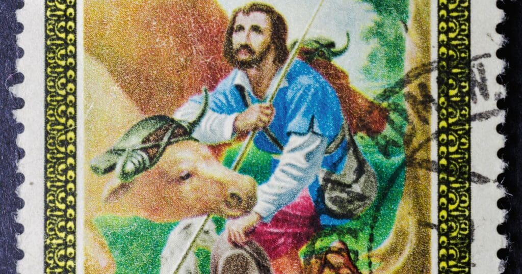 Saint Isidore the Farmer (c. 1070 – 1130) was a Spanish saint revered for his kindness to the poor and animals. Patron of farmers and Madrid.