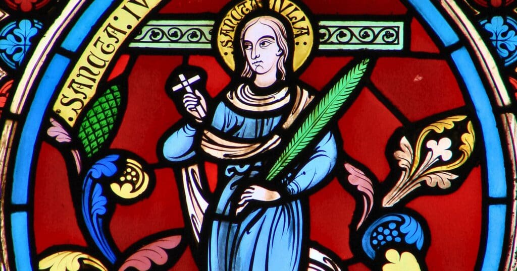 Noble virgin sold into slavery. Refused pagan sacrifice, endured torture, and died on a cross for her faith.