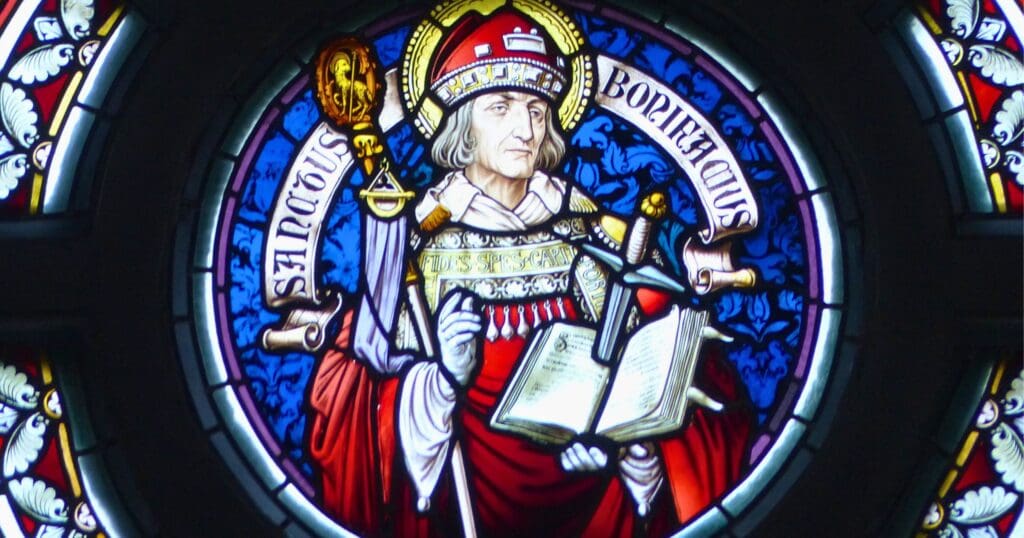 Saint Boniface of Mainz is often called The Apostle of Germany. Pope Gregory II renamed him Boniface, 