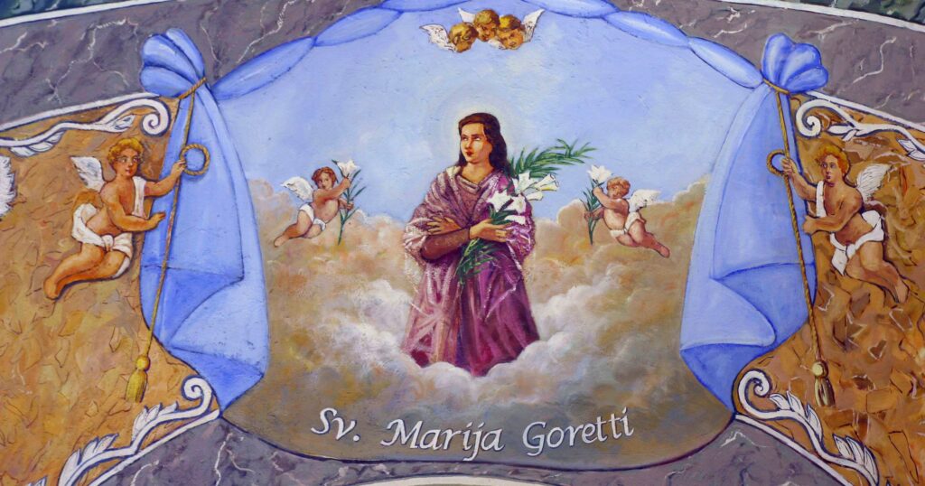 Saint Maria Goretti, an Italian tenant farmer's daughter, forgave her attacker before dying at age 11; her killer attended her canonization.
